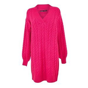 Threadbare Womens/Ladies Chalk Cable Knit Jumper Dress / Pink